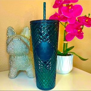STARBUCKS LIMITED HOLIDAY GREEN EMERALD CHRISTMAS TUMBLER 🦚🧿💙💚24oz